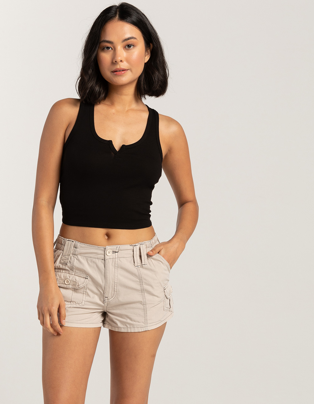 BDG Urban Outfitters Y2K Womens Cargo Mini Shorts - STONE