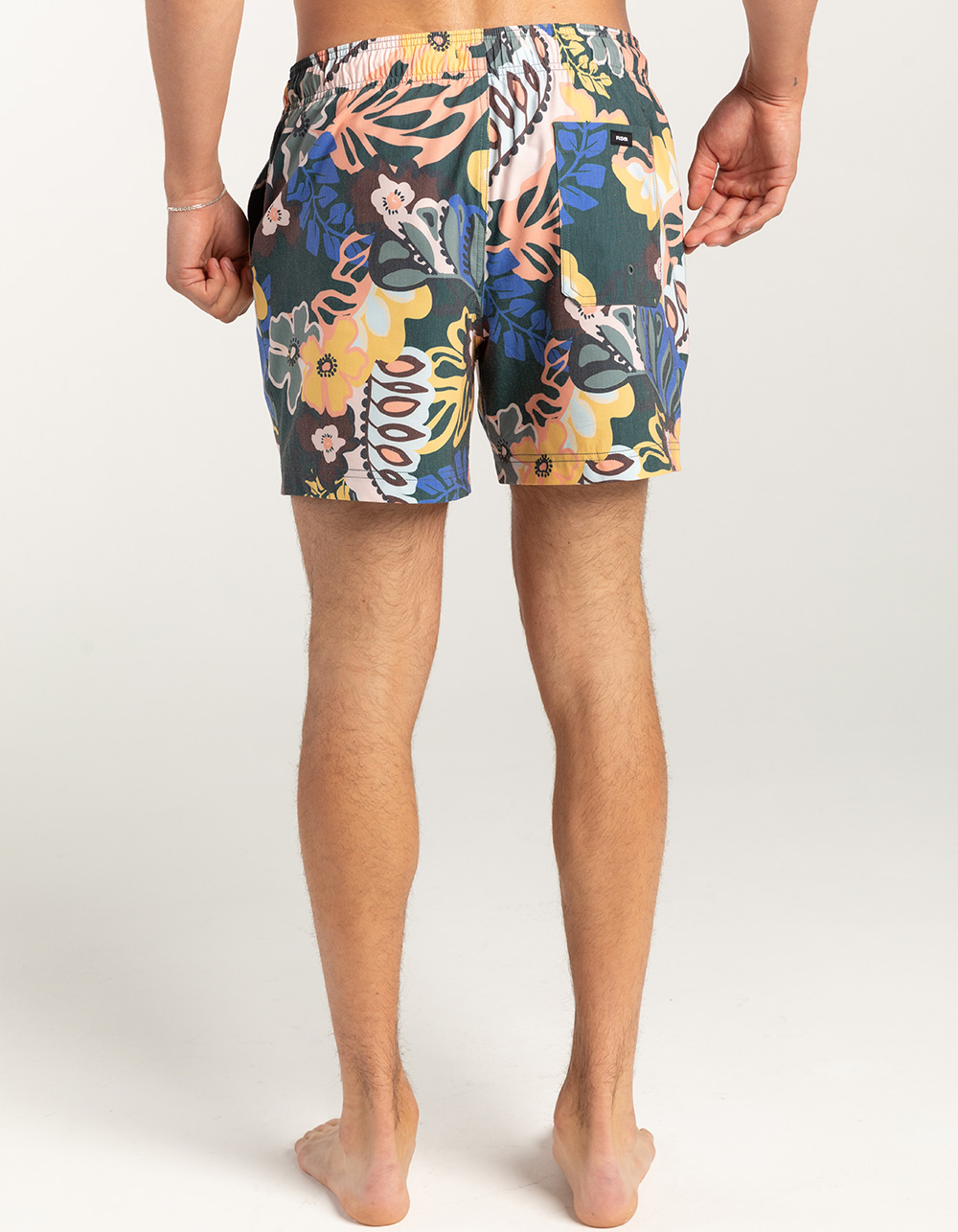 RSQ Mens Paisley Floral 5" Swim Shorts - MULTI