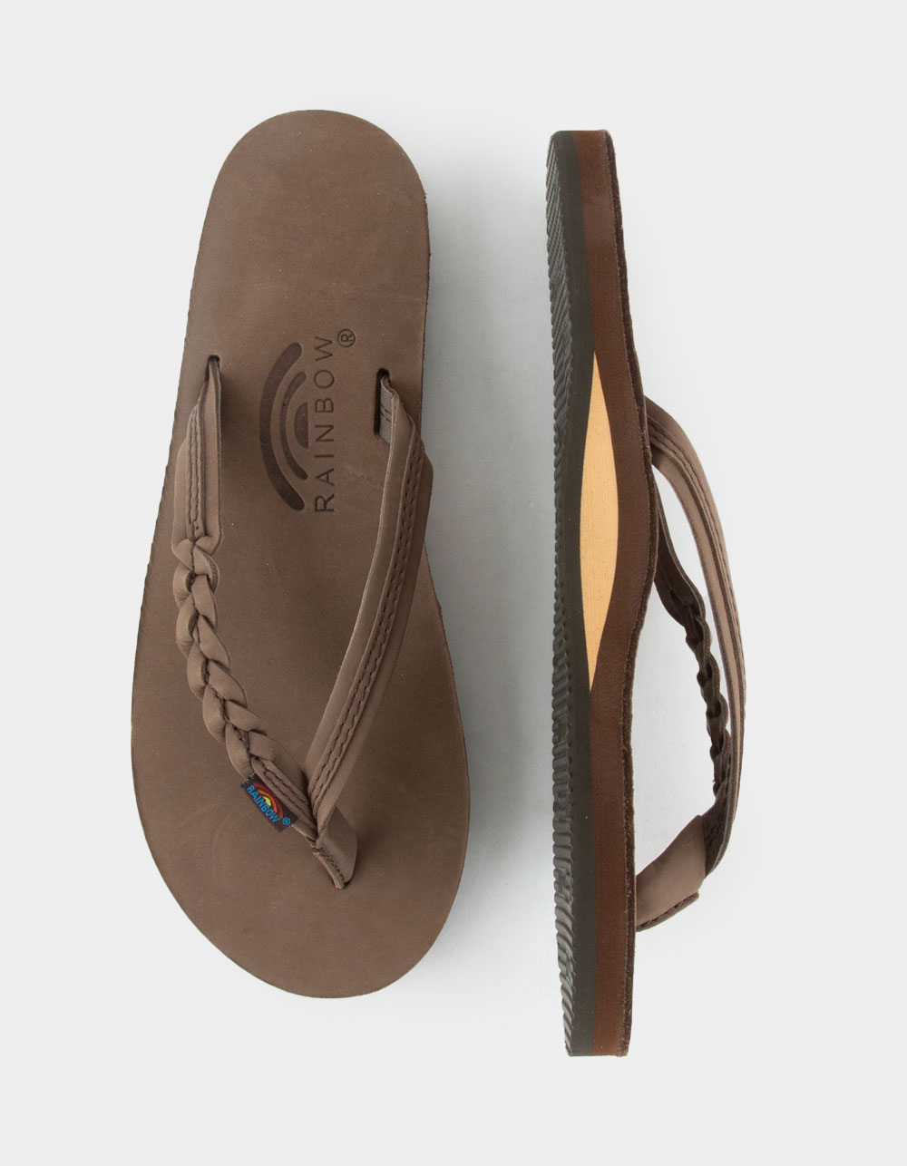 RAINBOW Flirty Braidy Womens Flip Flops - CHOCOLATE