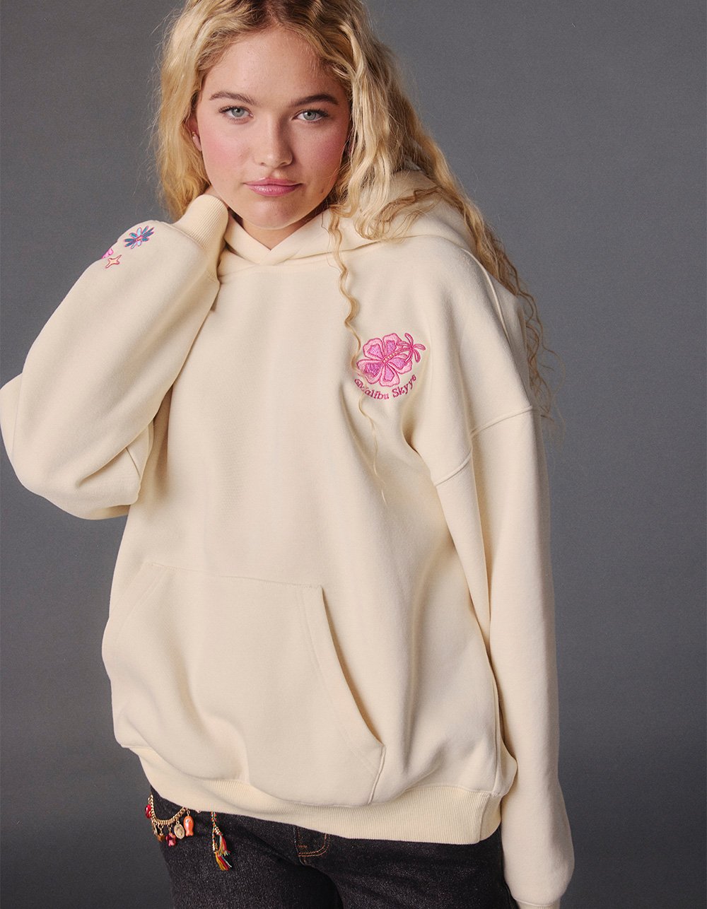 MALIBU SKYYE Pink Paradise Womens Hoodie - YELLOW