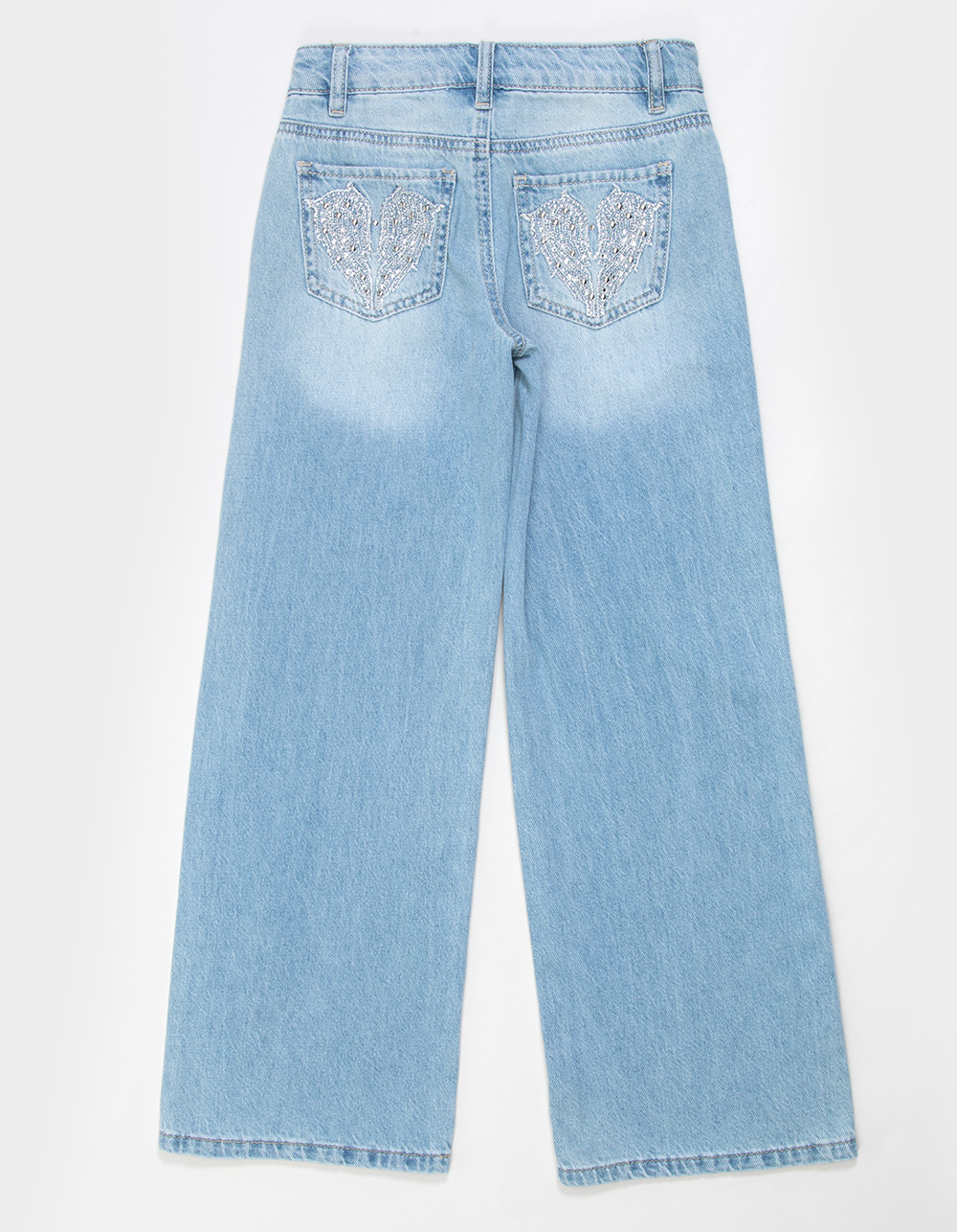 RSQ Girls Low Rise Wing/Heart Embroidered Jeans - LIGHT WASH