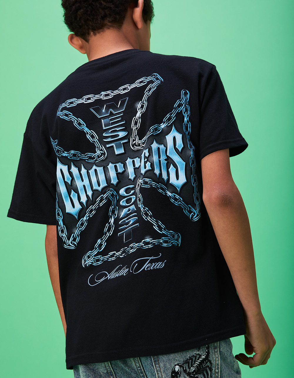 WEST COAST CHOPPERS Chained Boys Tee - BLACK