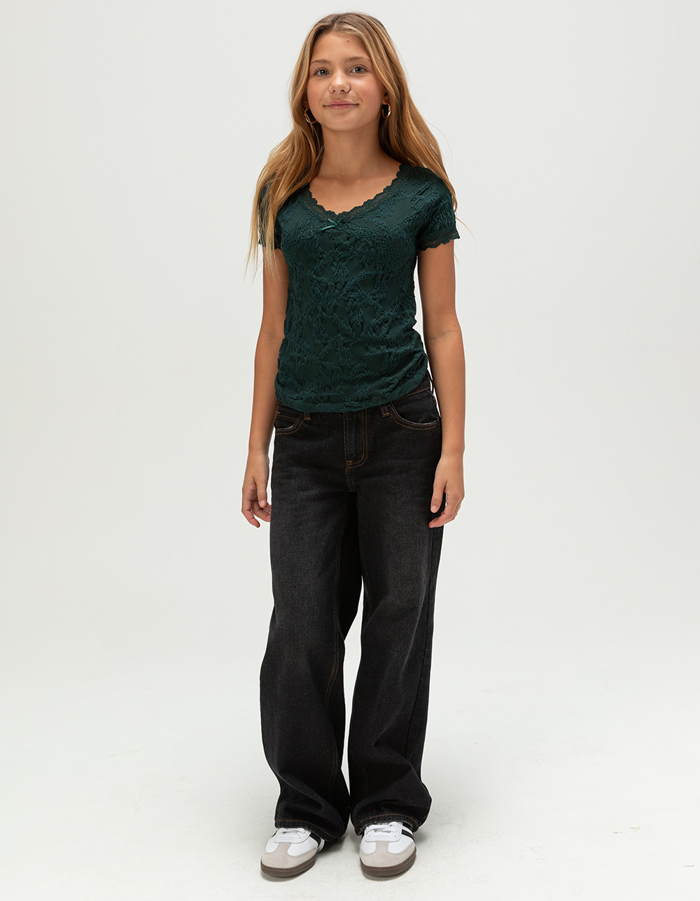 RSQ Girls Lace Seamless Top - GREEN