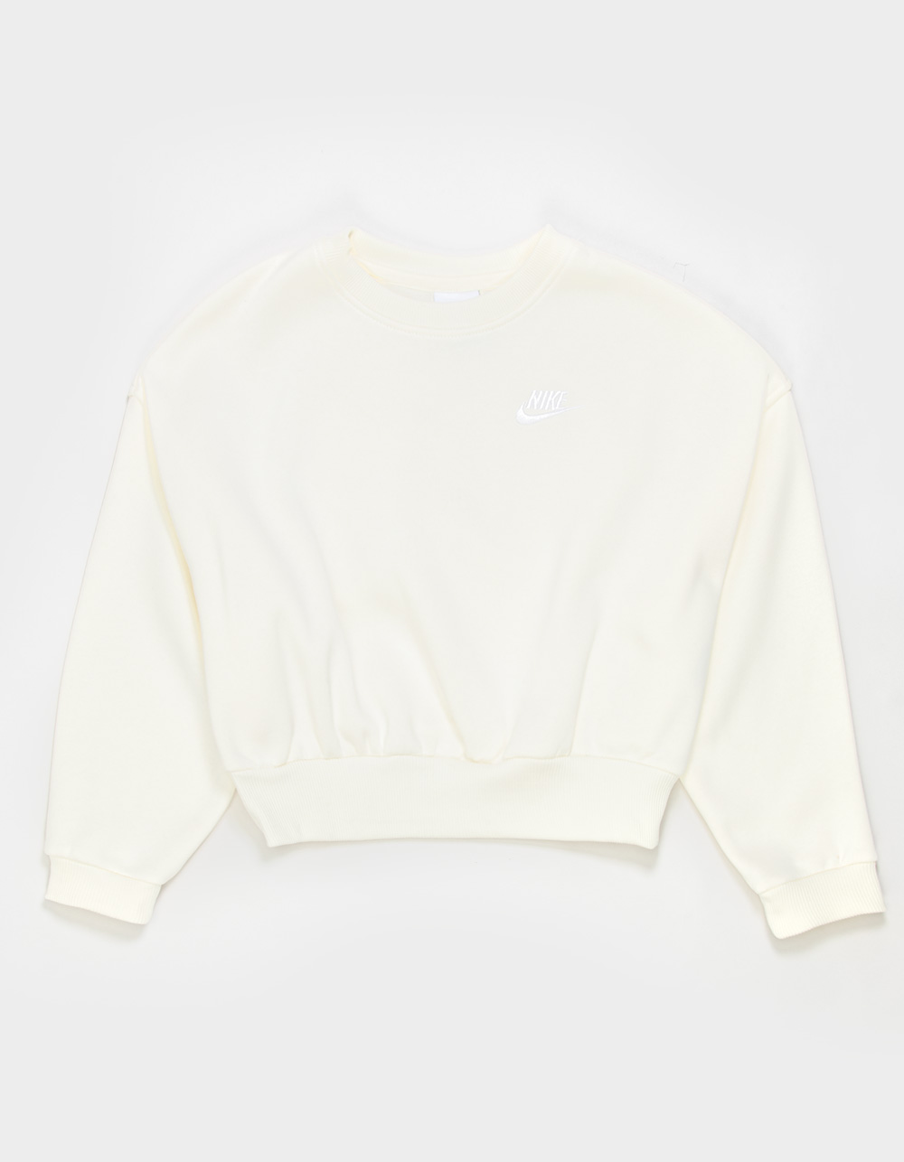 NIKE Sportswear Club Fleece Girls Boxy Crewneck Sweatshirt - BUTTER