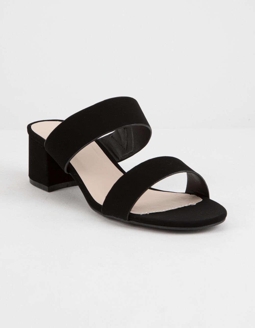 QUPID Katz Black Womens Heeled Sandals - BLACK - 333964100
