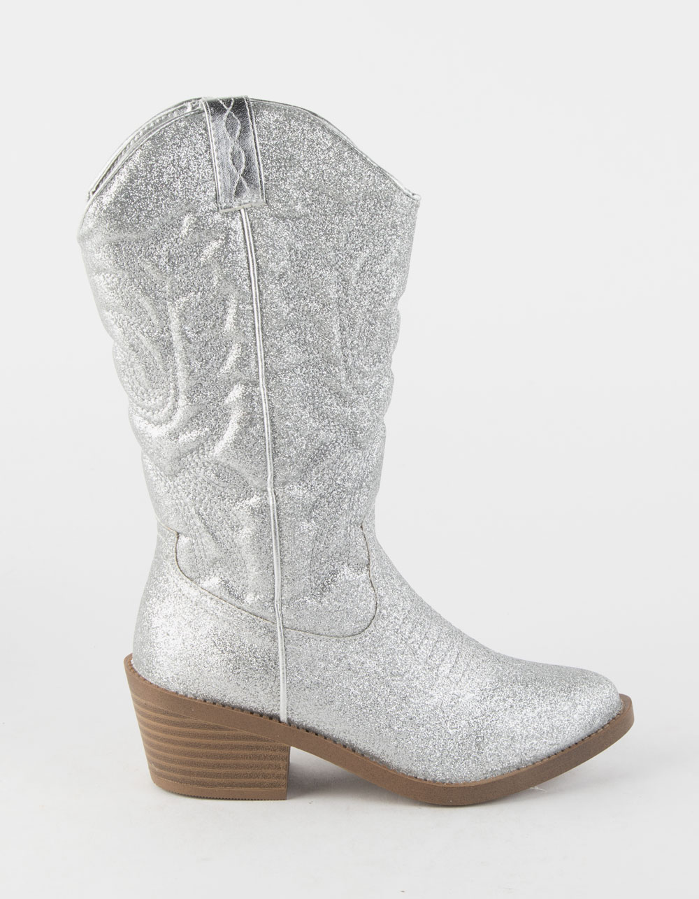 STEVE MADDEN JSalty Girls Cowboy Boots SILVER Tillys