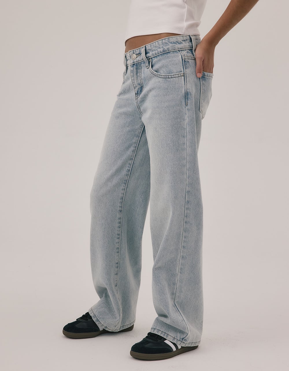 RSQ Girls Low Rise Wide Leg Jeans - LIGHT WASH