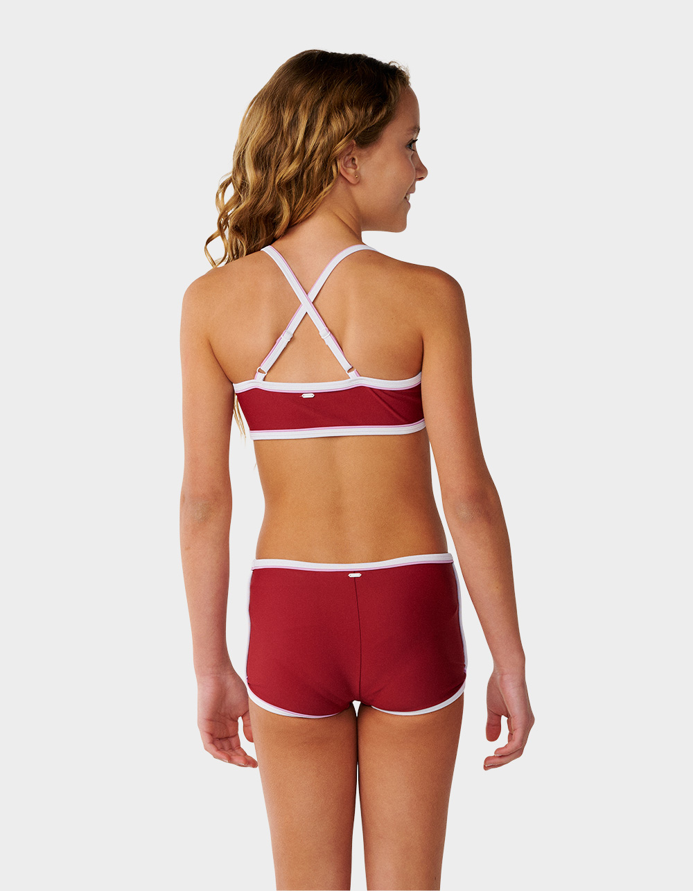 RIP CURL Retro Pipe Girls Bikini Set - PLUM