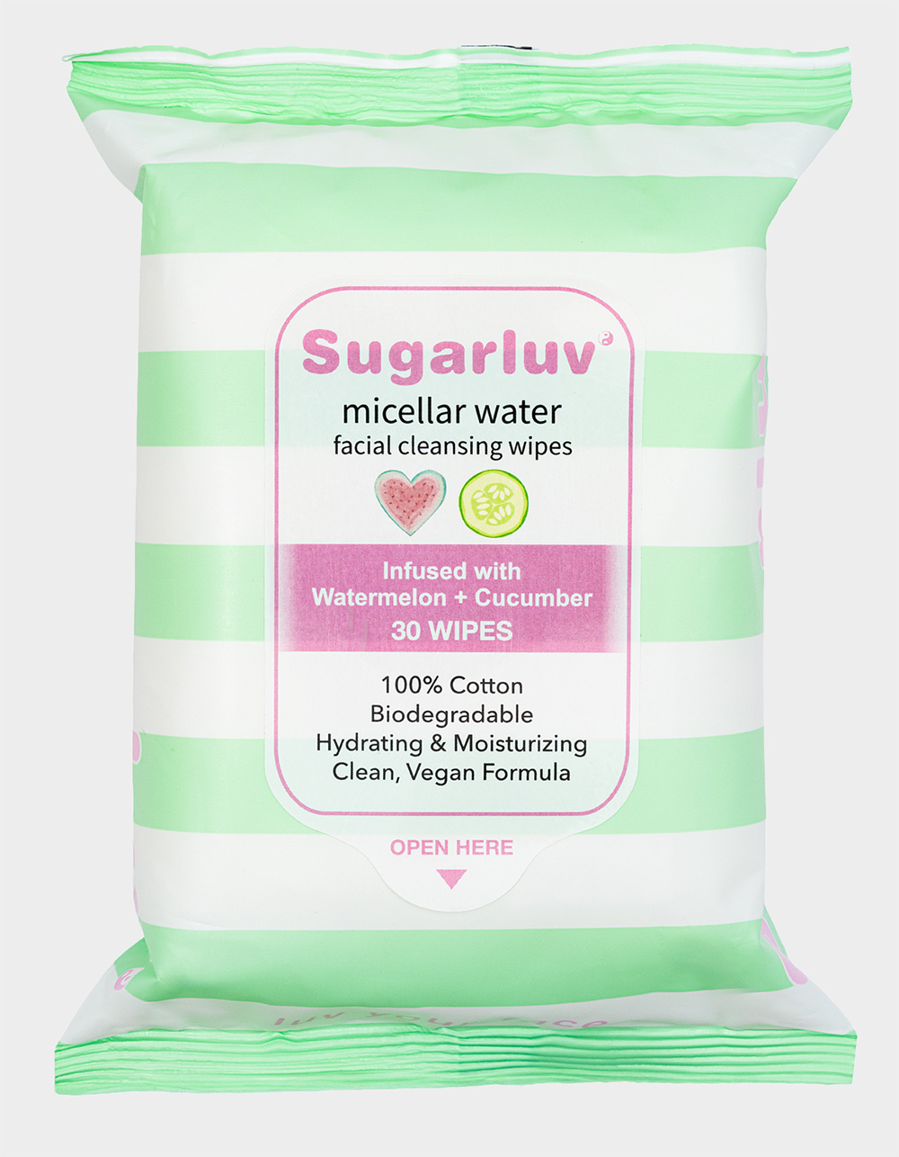 SUGARLUV Micellar Water Facial Cleansing Wipes - GREEN