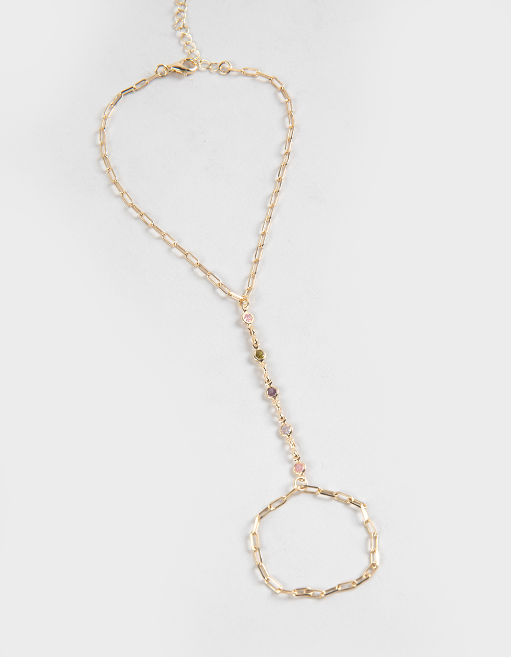 FULL TILT Rhinestone Hand Chain - GOLD