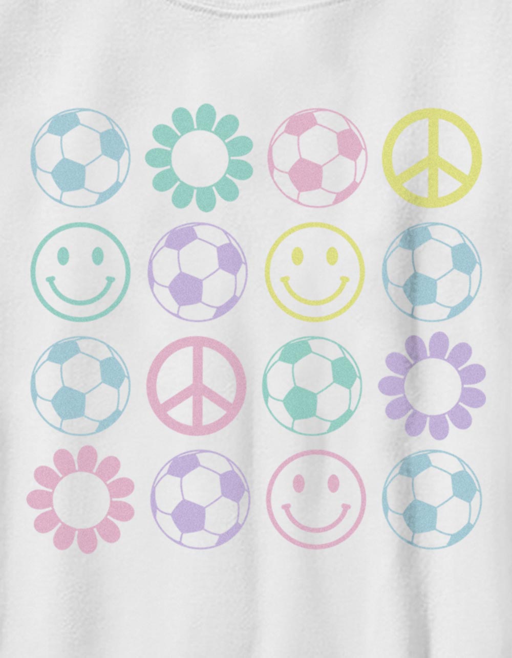 SOCCER Icon Grid Unisex Kids Tee - WHITE