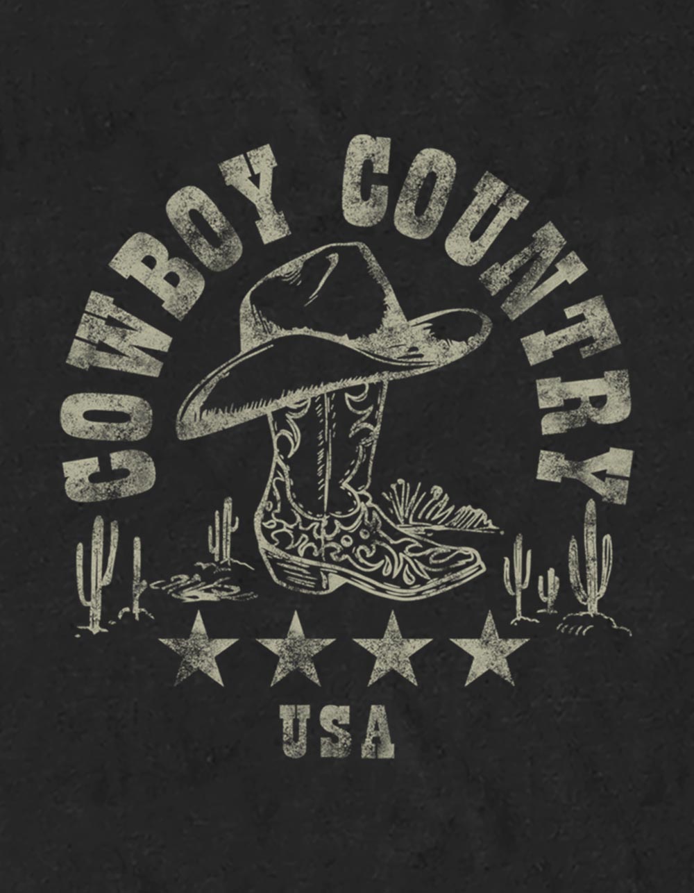 WESTERN Cowboy Country Unisex Tee - BLACK