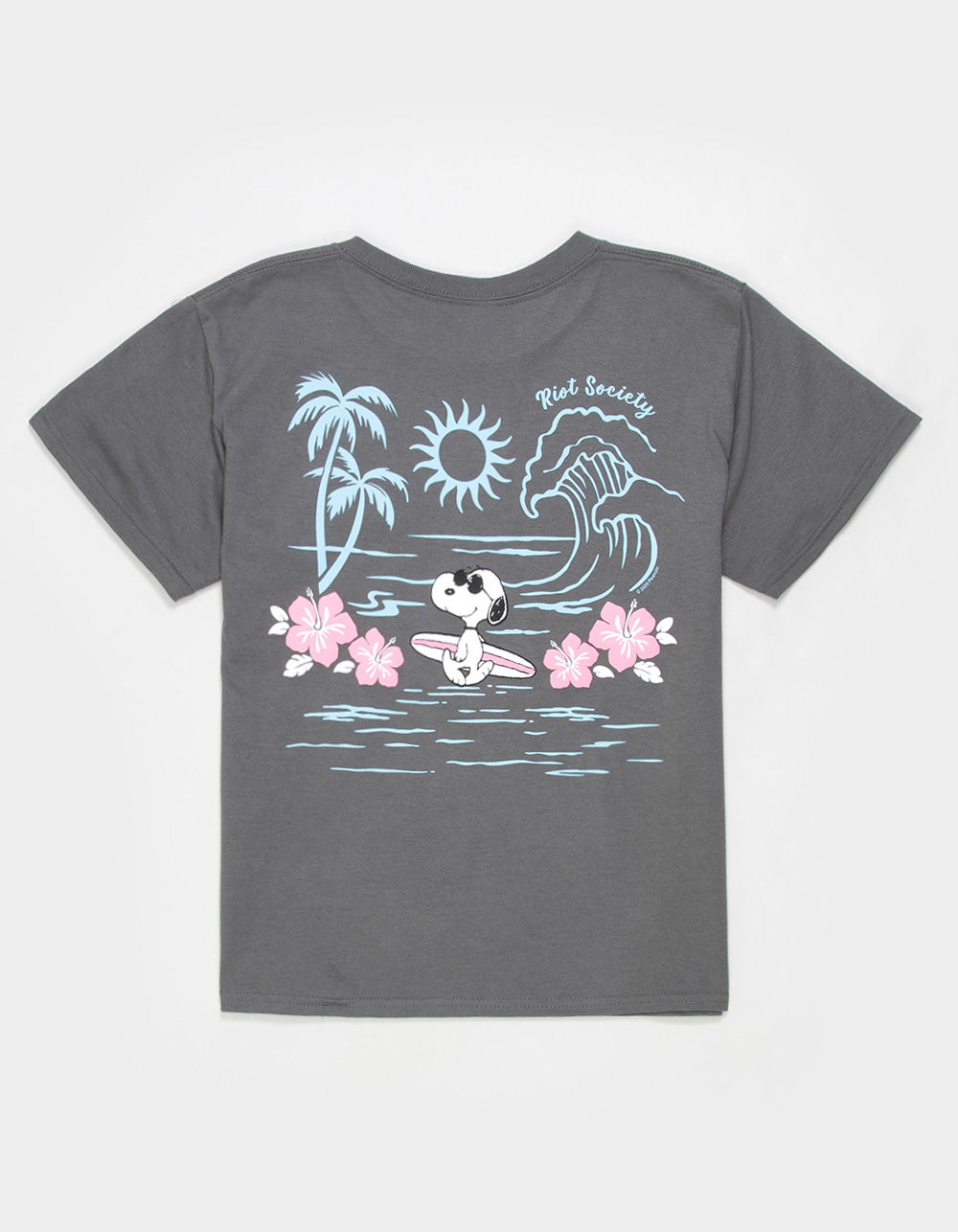 RIOT SOCIETY x Peanuts Snoopy Beach Girls Tee - CHARCOAL