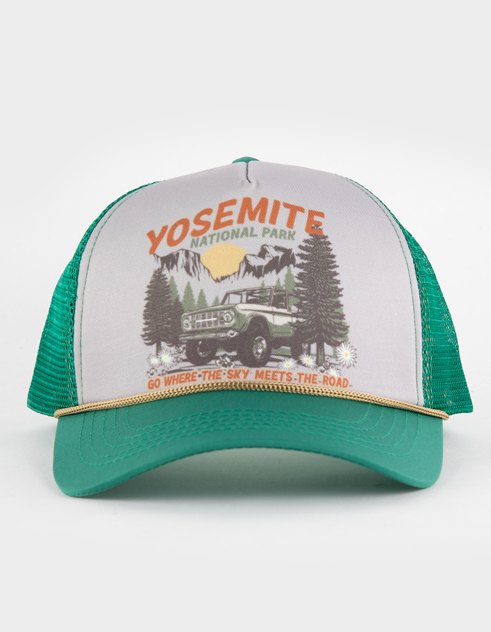 YOSEMITE Mens Trucker Hat - GREEN COMBO