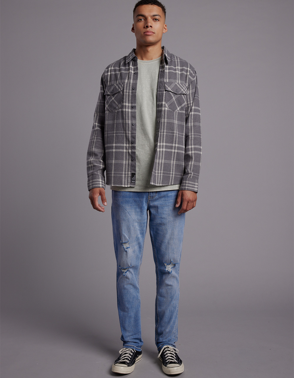 RSQ Mens Relaxed Taper Jeans LIGHT DESTRUCT Tillys