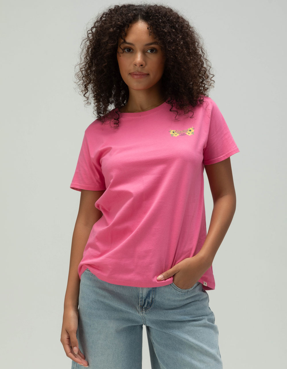 RIP CURL Hula Girl Womens Tee - PINK