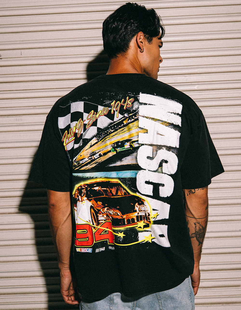 TILLYS x NASCAR Track Mens Boxy Tee - BLACK