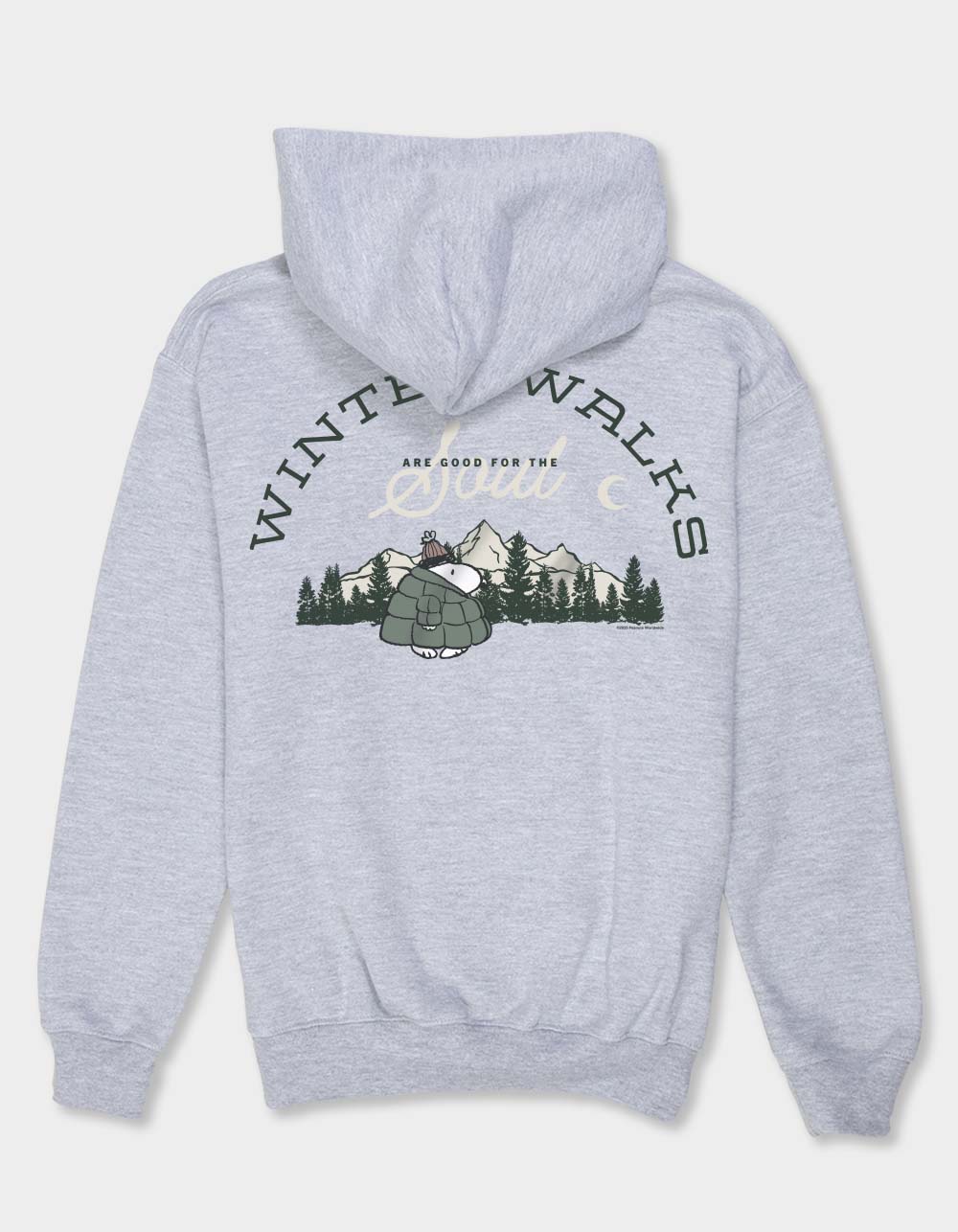 PEANUTS Winter Walks Unisex Kids Hoodie - HEATHER GRAY