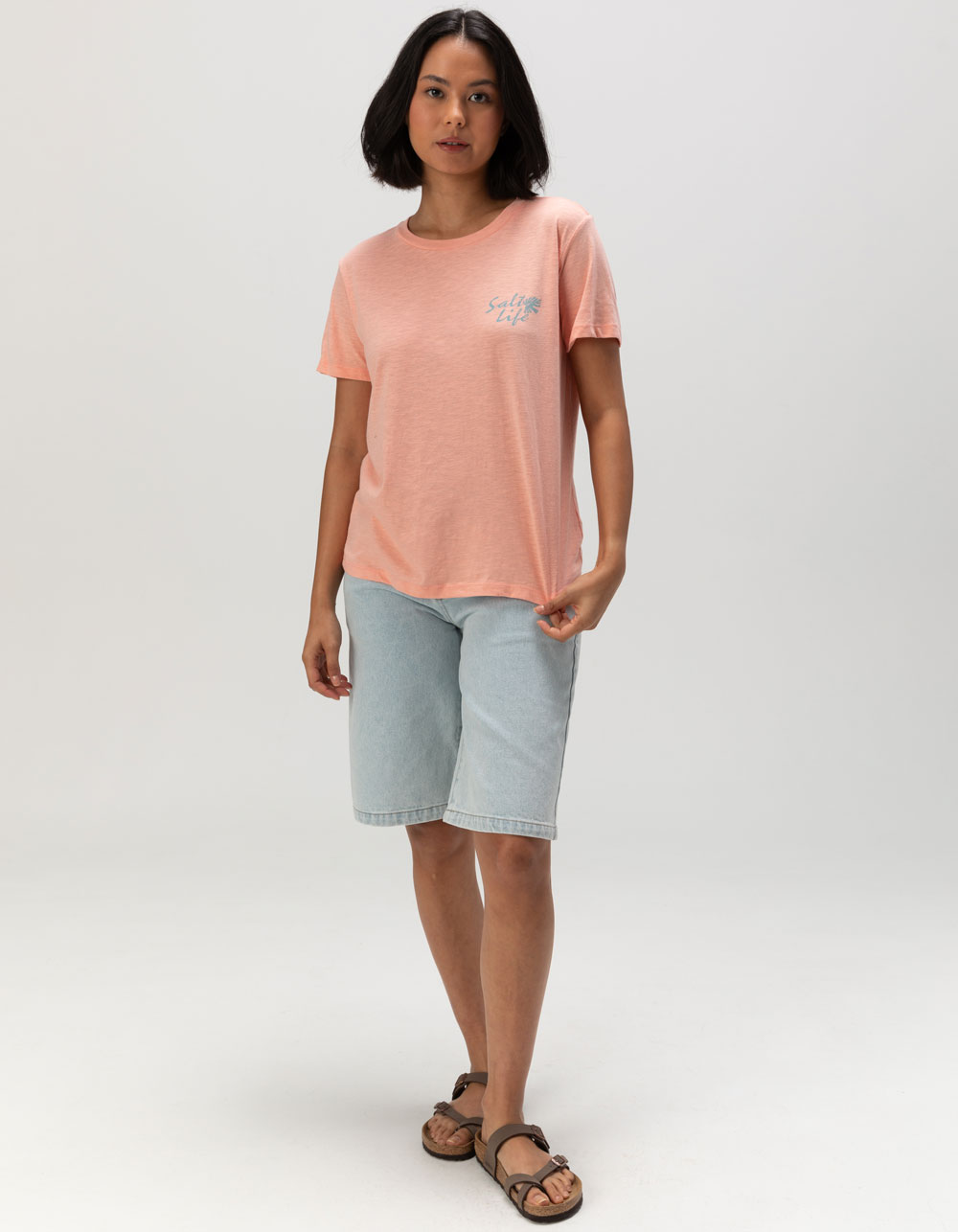 SALT LIFE Polly In Paradise Womens Boyfriend Tee - PEACH