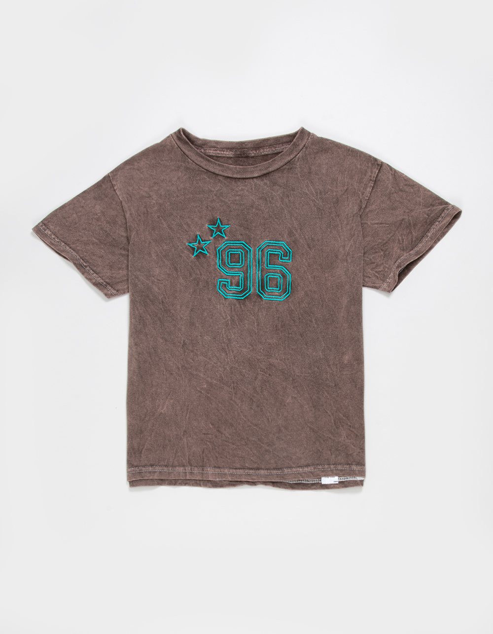FULL TILT 96 Girls Washed Boyfriend Tee - BROWN