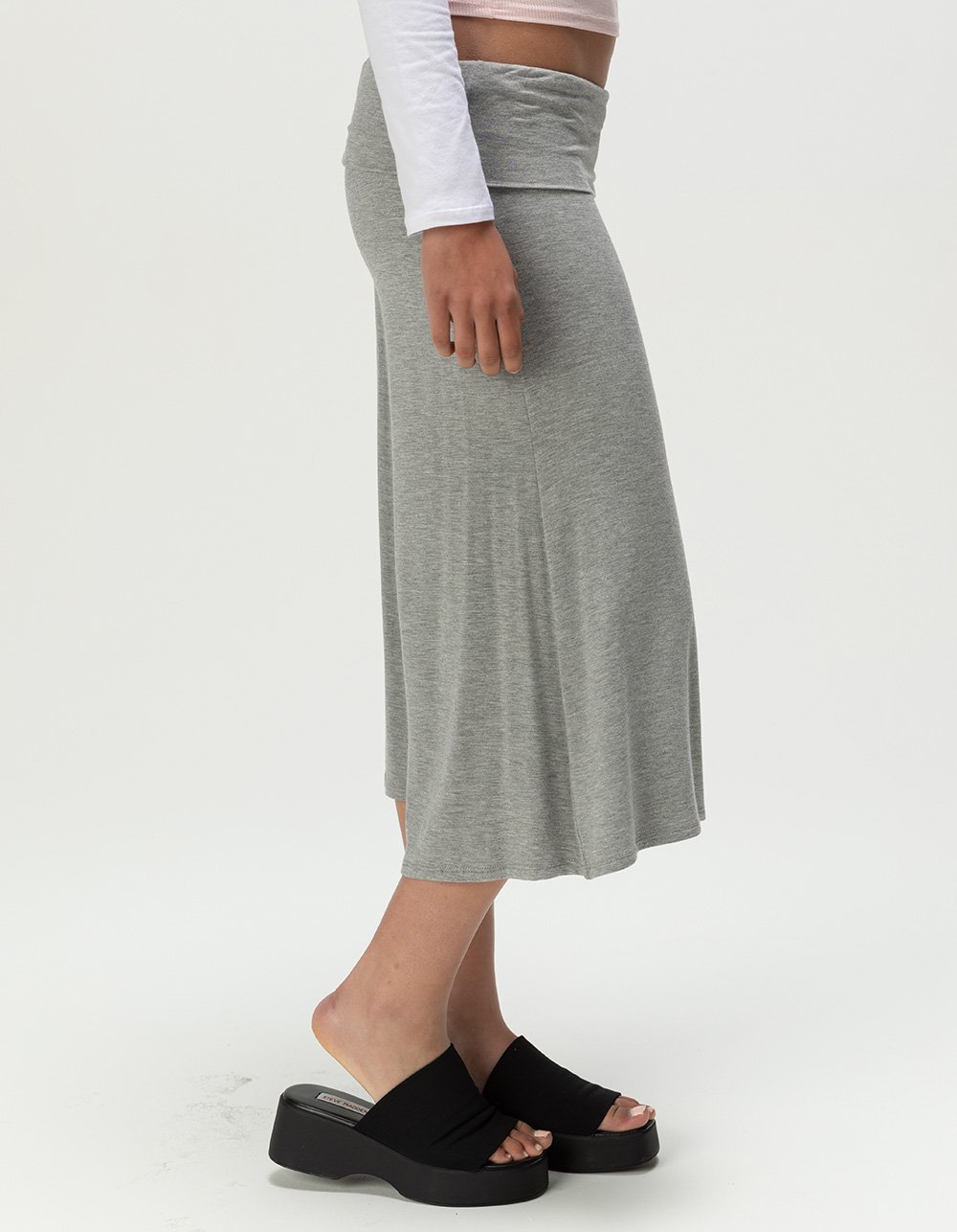 FULL TILT Womens Low Rise Gaucho Pants - HEATHER GRAY
