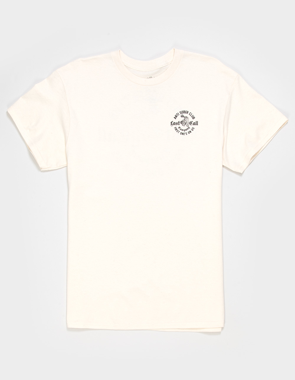 LAST CALL CO. Anti Sober Badge Mens Tee - NATURAL