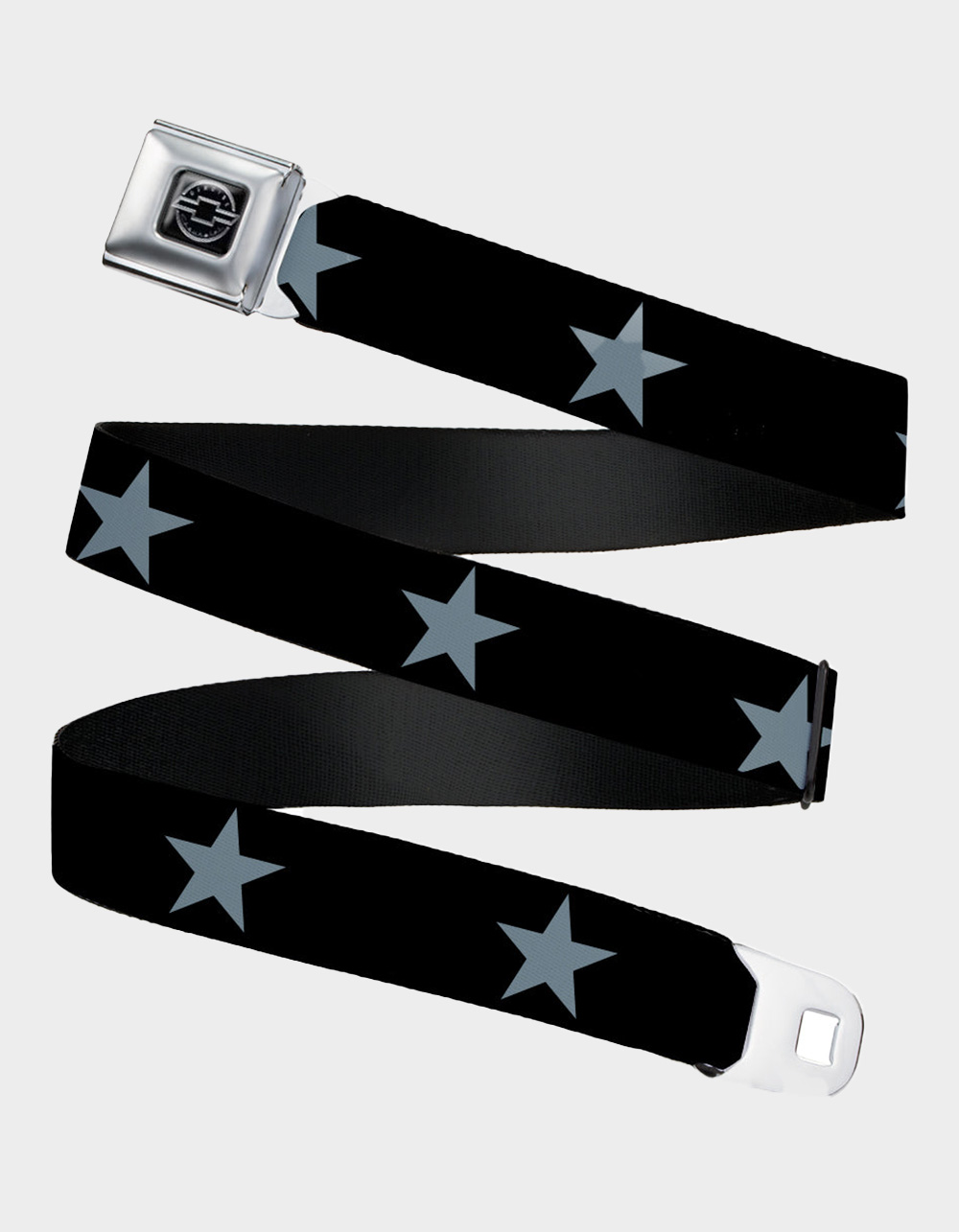 BUCKLE-DOWN Chevy Star Seatbelt Belt - BLACK