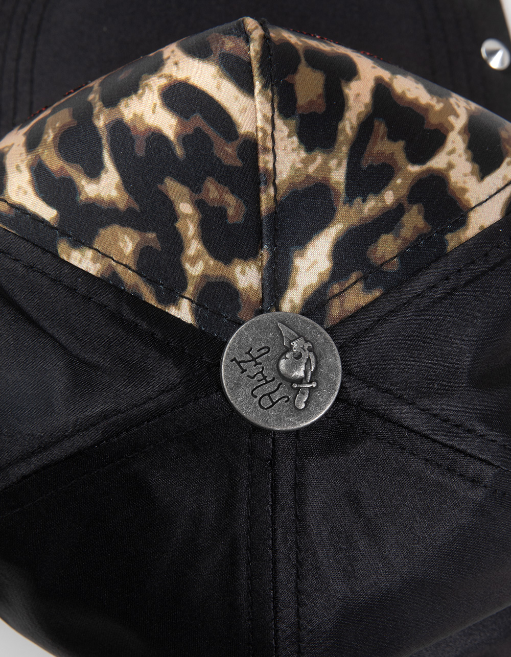 ED HARDY Script Logo Womens Snapback Hat - LEOPARD