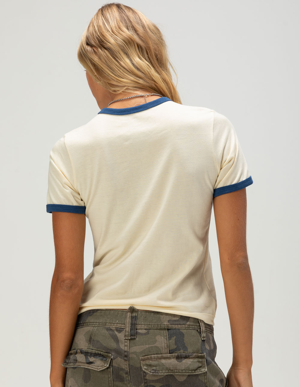 GILMORE GIRLS Womens Ringer Tee - Cream Combo