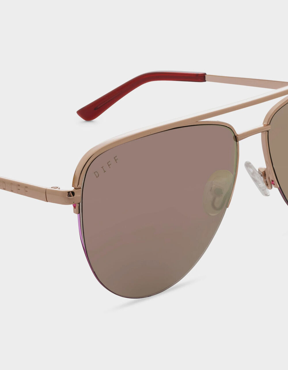 DIFF EYEWEAR Tate Rose Gold Cherry Blossom Mirror Sunglasses ROSE Tillys