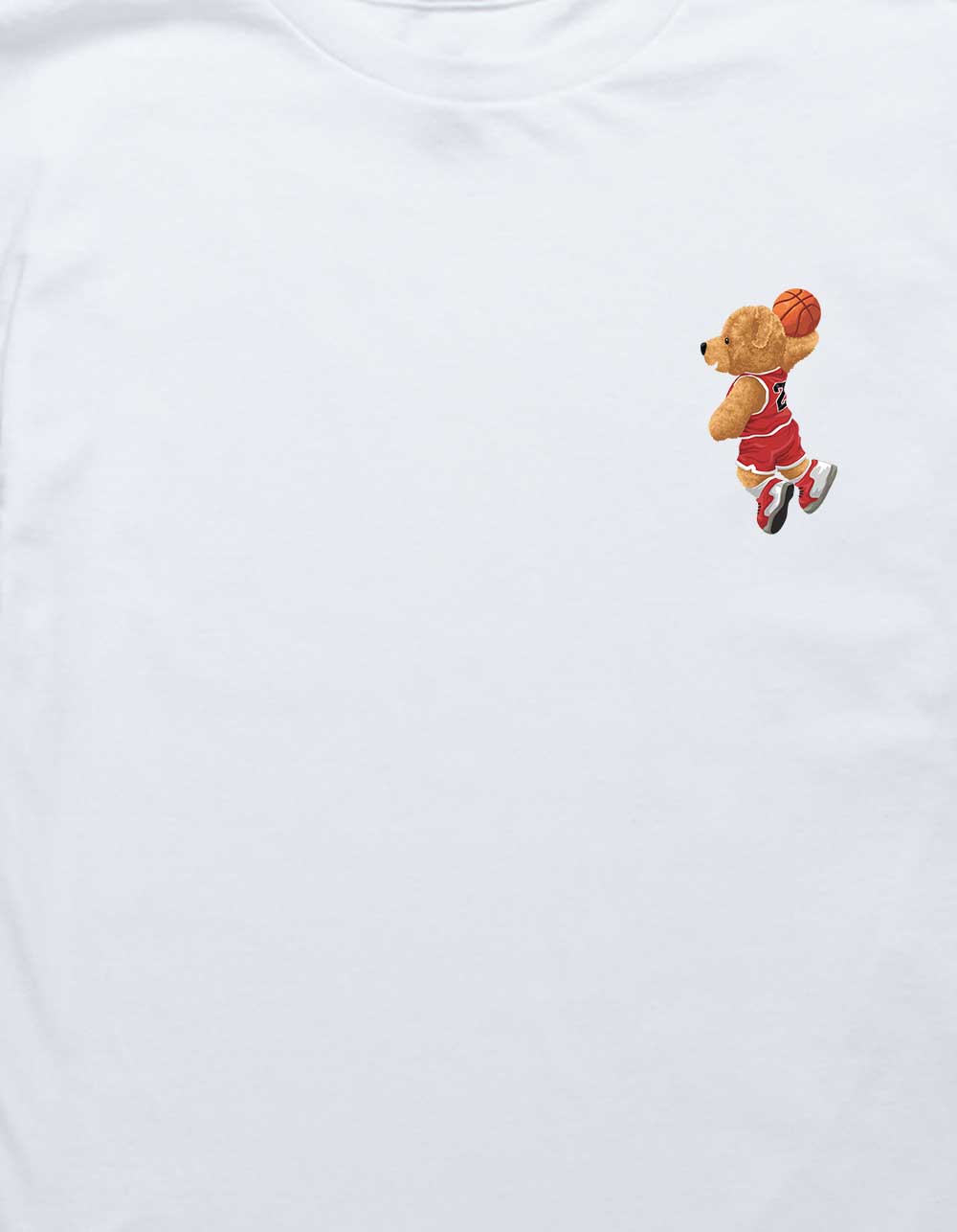 BEAR Basketball Dunk Unisex Kids Tee - WHITE