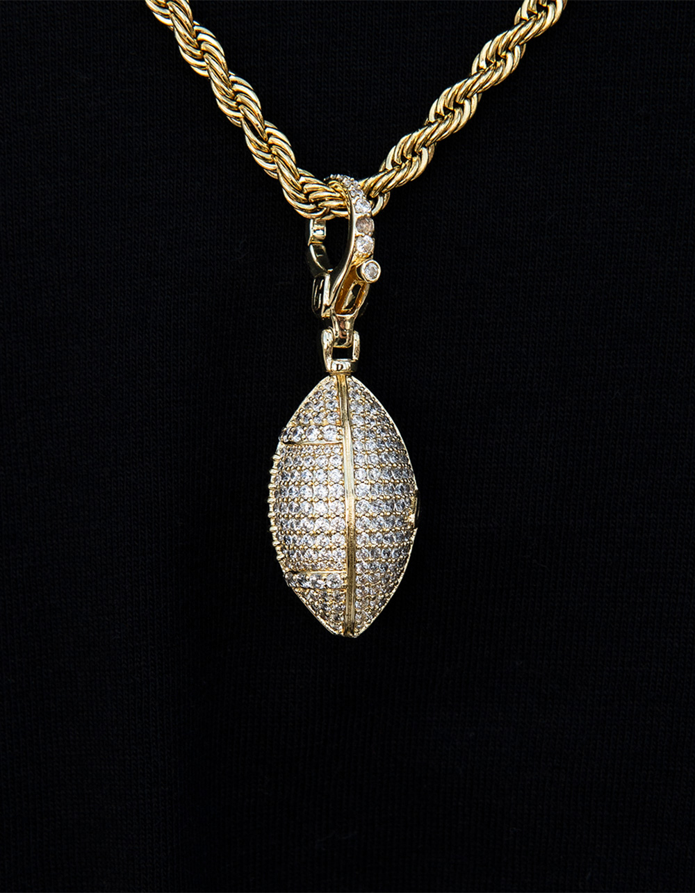 GLD Football Clip On Pendant - GOLD