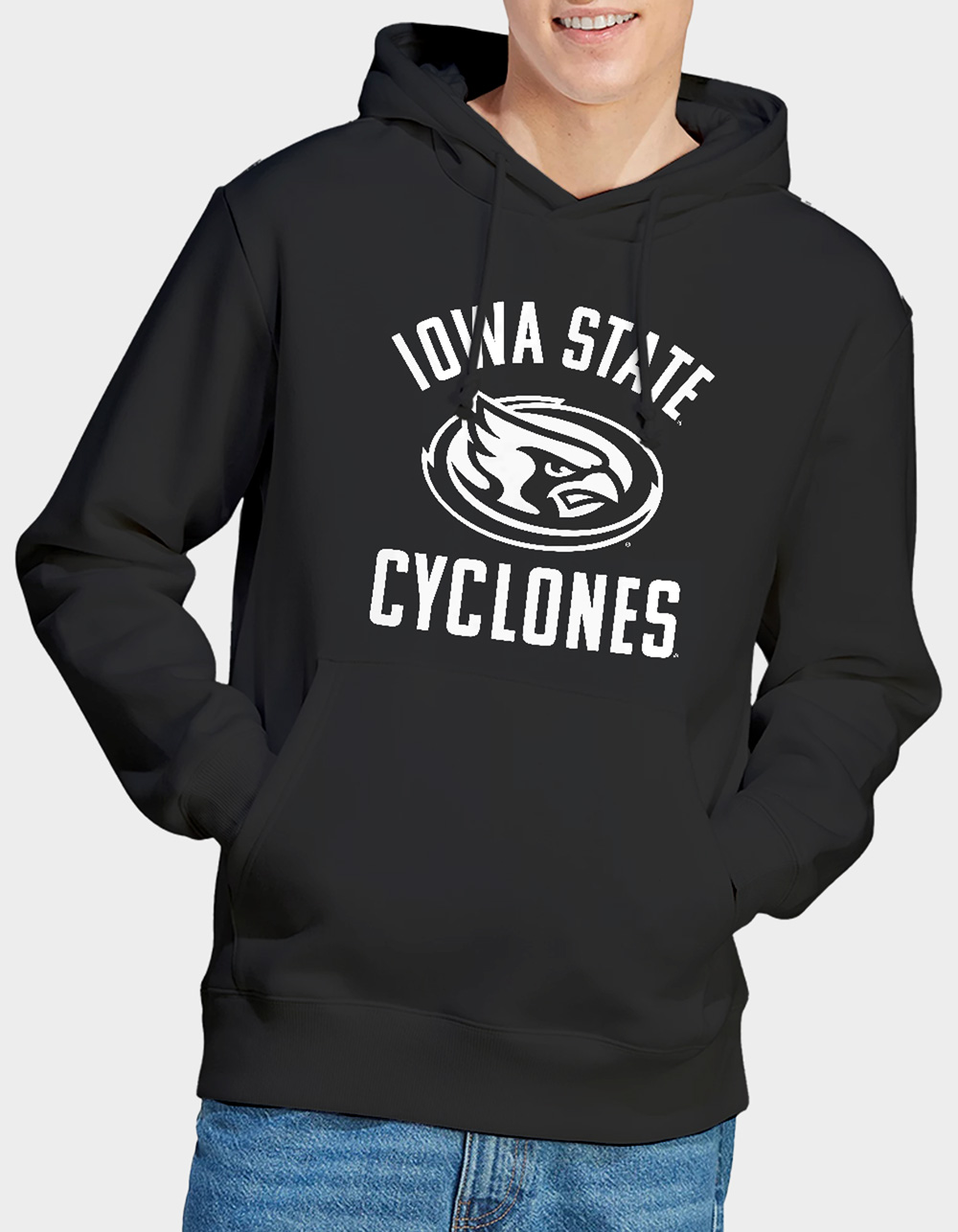 IOWA STATE UNIVERSITY Cyclones Logo Mens Hoodie - BLACK