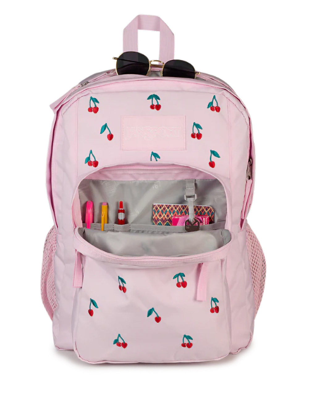 JANSPORT Big Plans FX Backpack - PINK ICE CHERRY EMBROIDERY