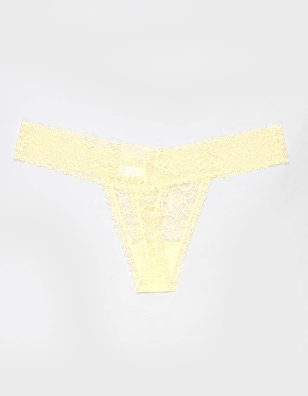 FULL TILT Allover Lace Thong - YELLOW