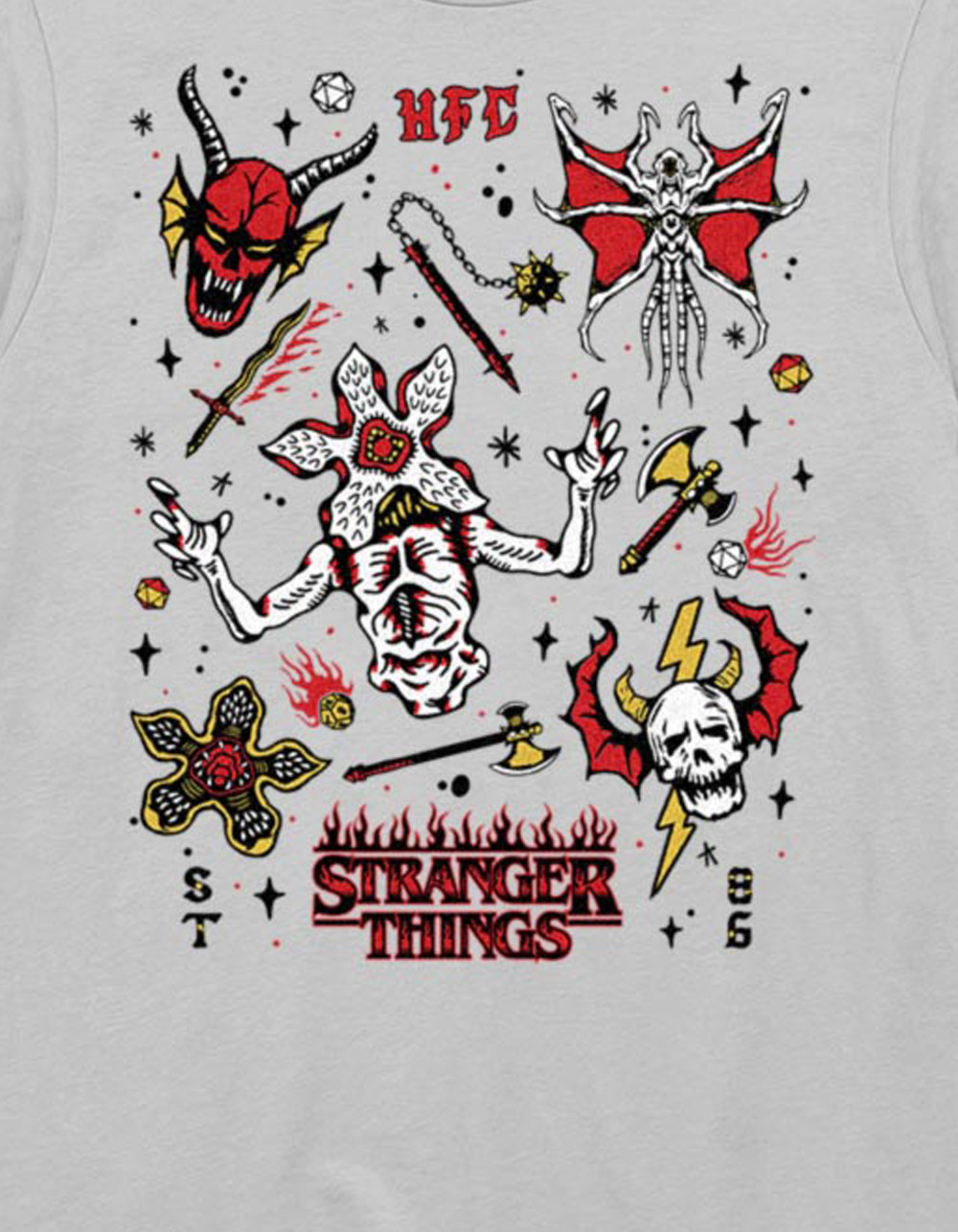STRANGER THINGS Flash Sheet Unisex Tee - SILVER | Tillys