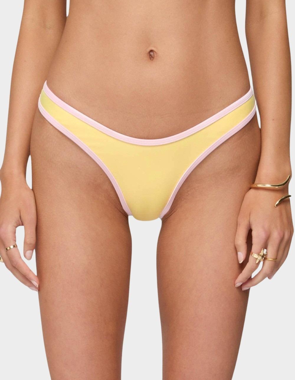 EDIKTED Dina Contrast Bikini Bottoms - YELLOW