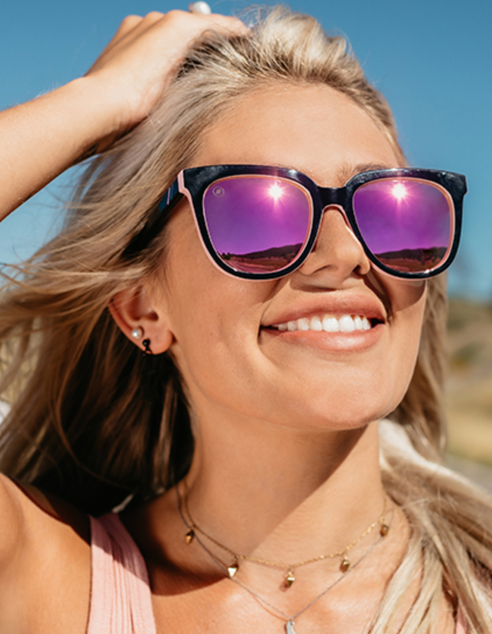BLENDERS EYEWEAR Atlantis Rose Womens Polarized Sunglasses BLK/PINK