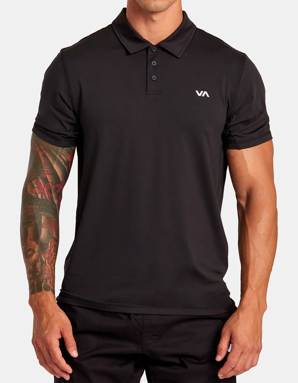RVCA VA Sport Vent Mens Technical Polo Shirt - BLACK | Tillys