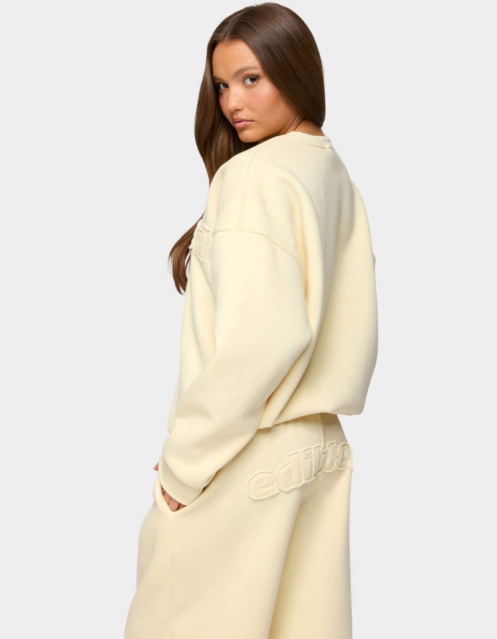 Edikted Jaylie Sweatshirt - LT YELLOW