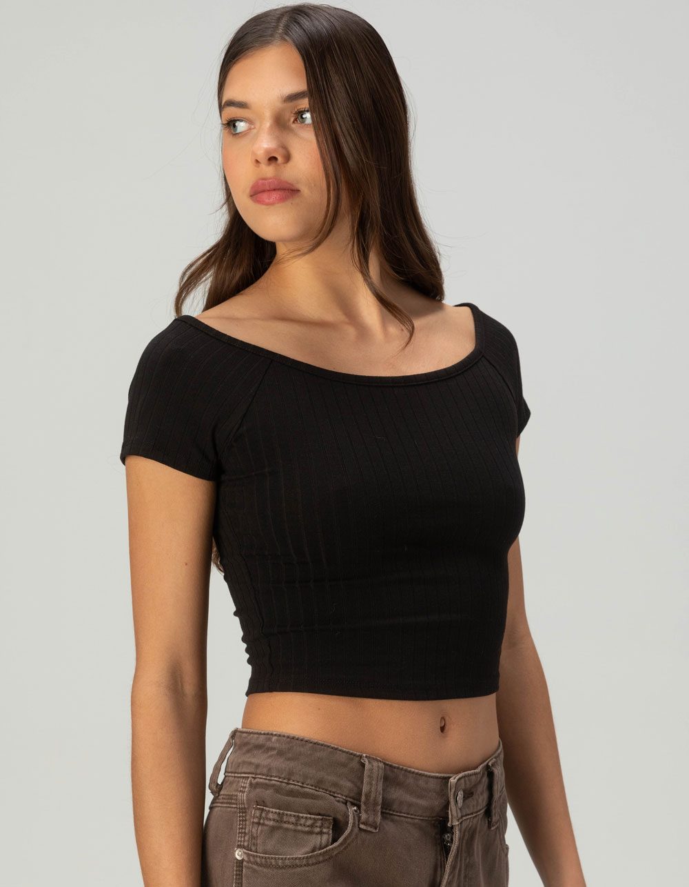 TILLYS Boat Neck Womens Tee - BLACK