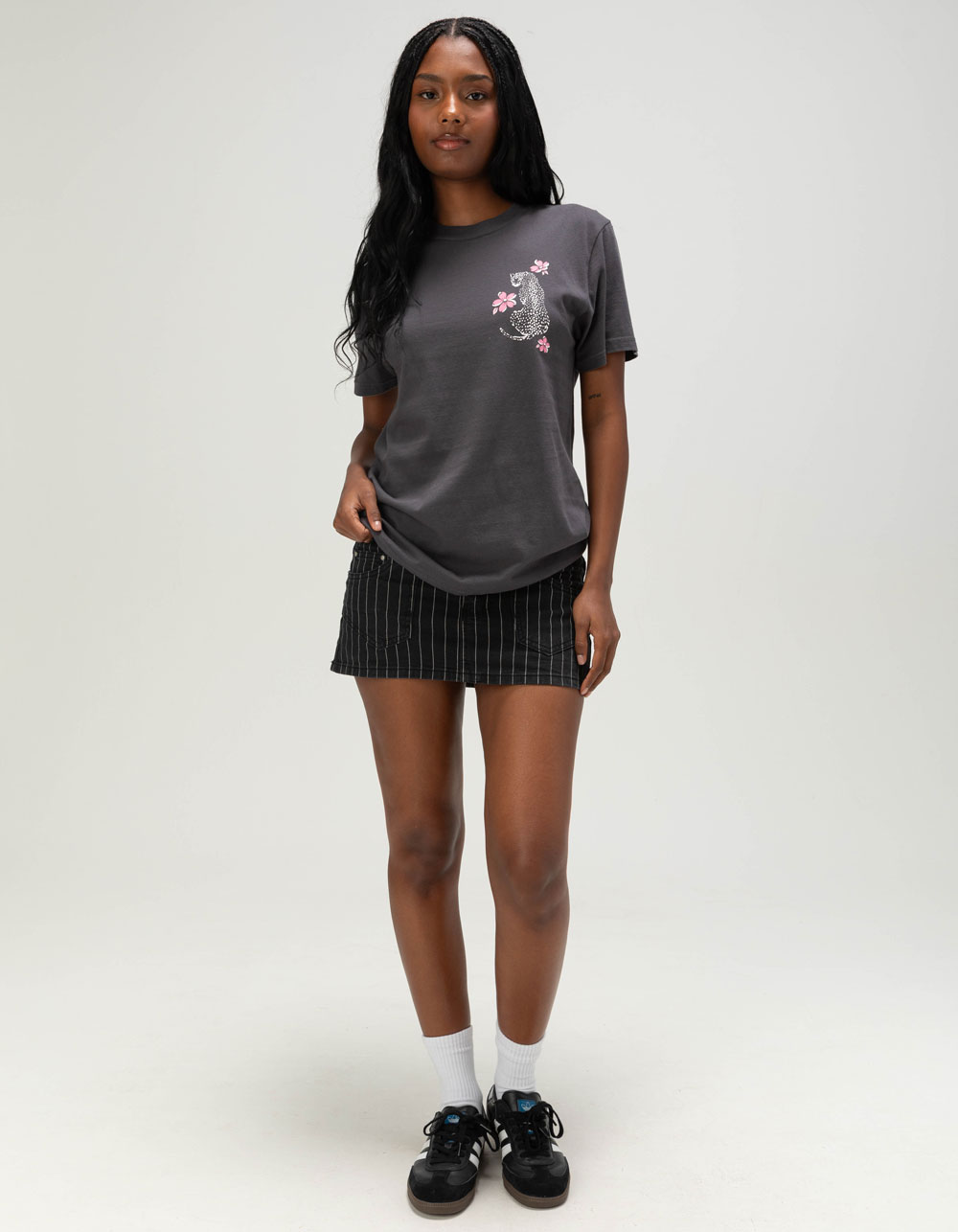 RIOT SOCIETY Cheetah Womens Tee - CHARCOAL
