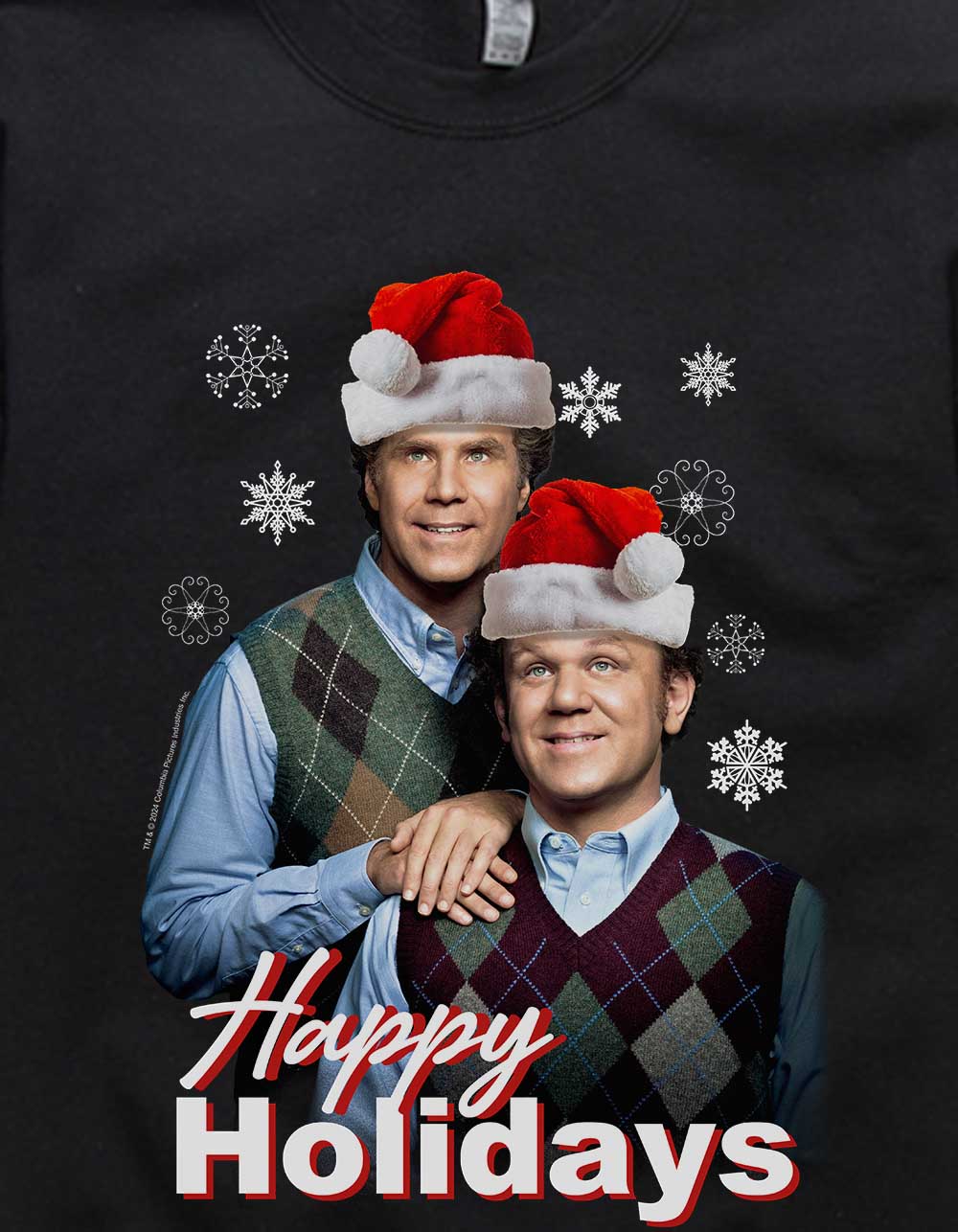 STEP BROTHERS Happy Holidays Unisex Crewneck Sweatshirt - BLACK
