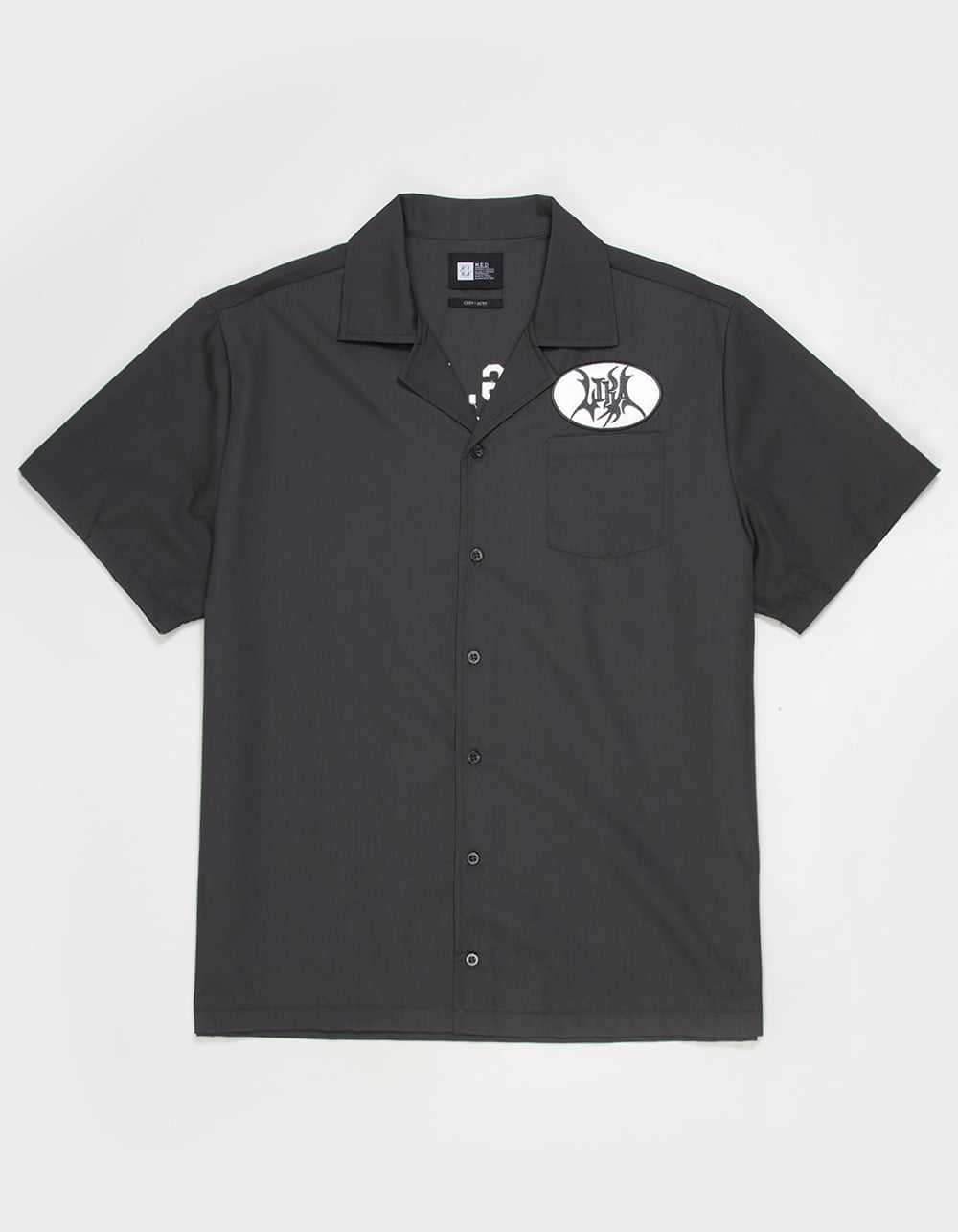 LIRA Mechanic Gothic Mens Button Up Shirt - WASHED BLACK