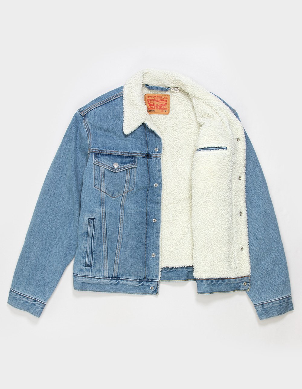 LEVI'S Sherpa Mens Trucker Jacket - Denim MED STONE