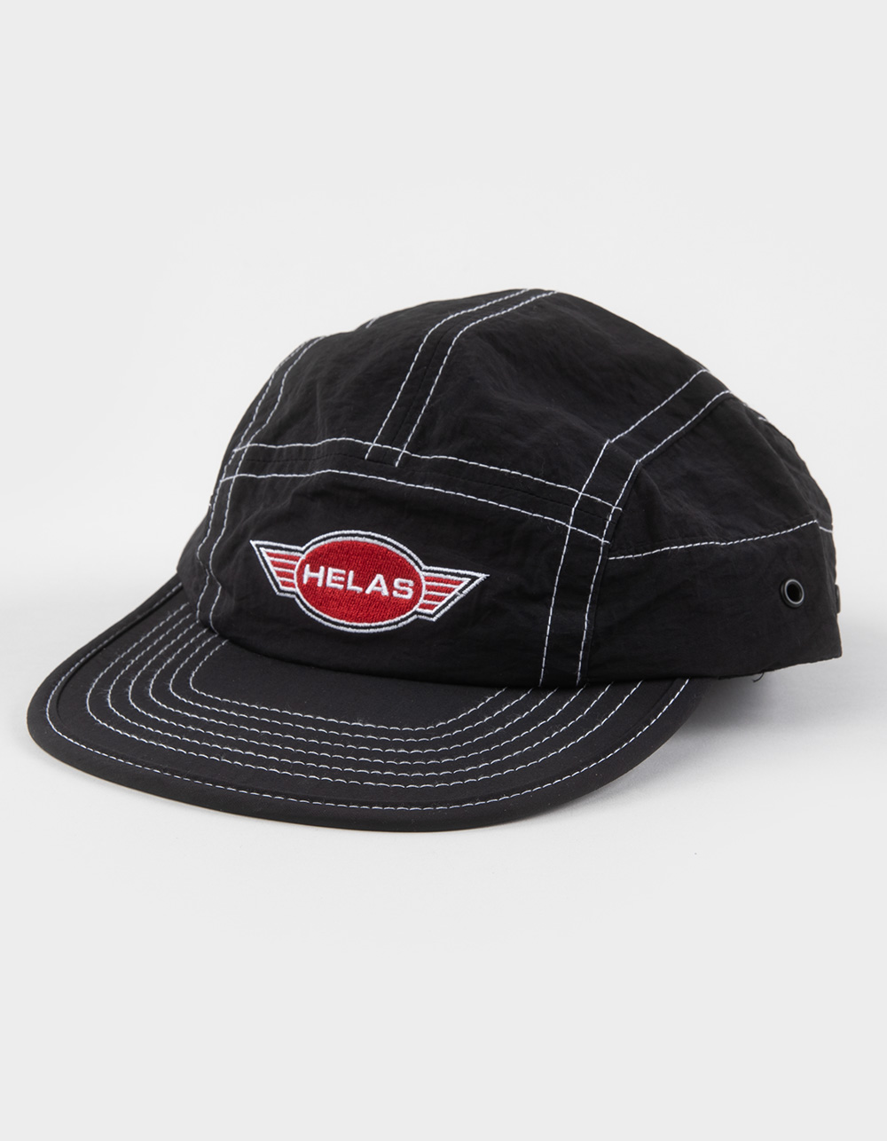 HELAS Seams 5 Panel Strapback Hat - BLACK