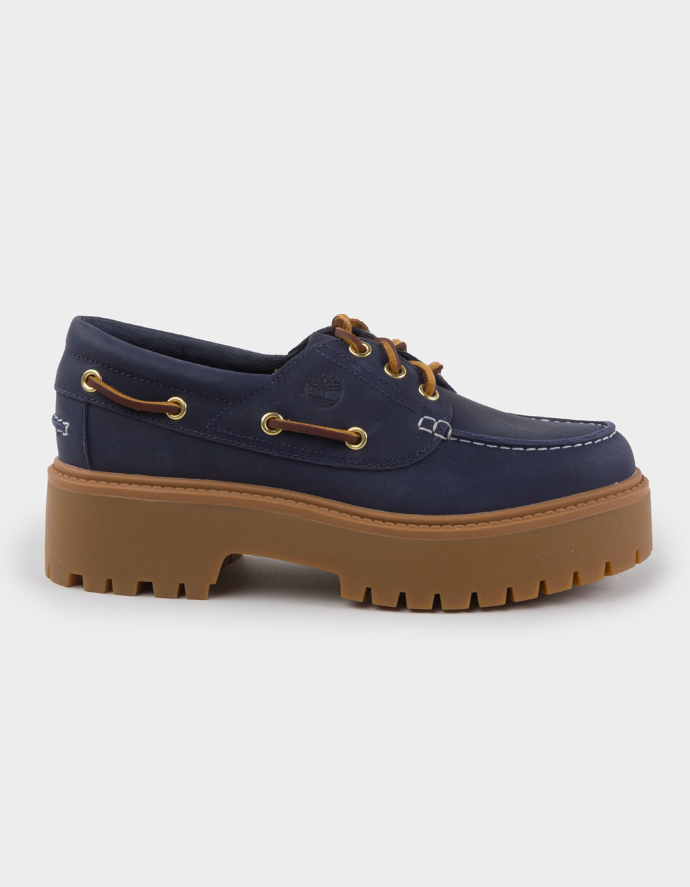 TIMBERLAND Stone Street Womens Platform Boat Shoes - NAVY