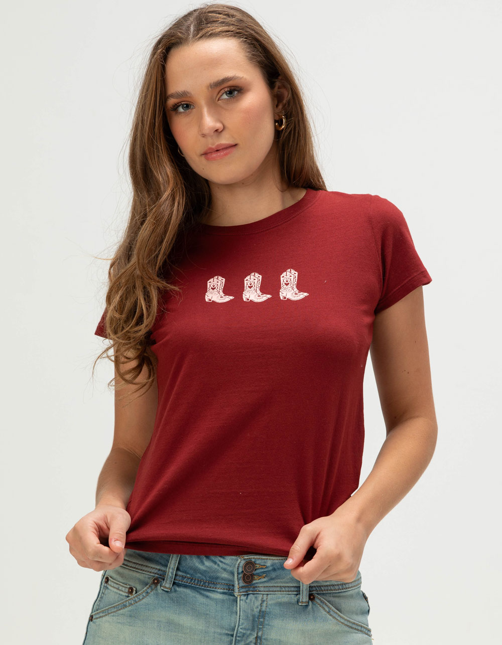NECTAR CLOTHING Boots Womens Loose Tee - BURGUNDY