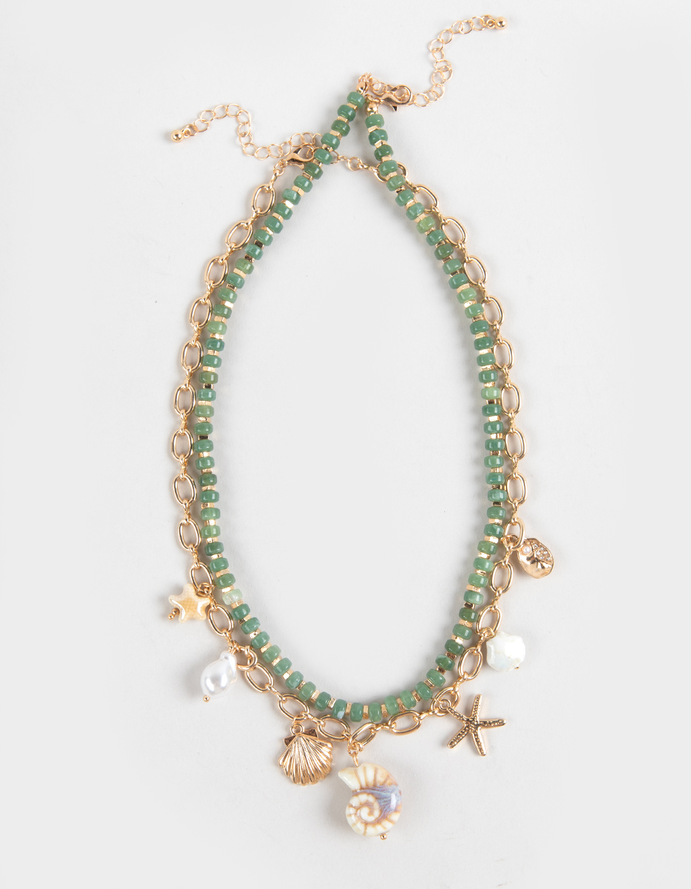 FULL TILT Layered Multi Shell/Beaded Necklace - GOLD