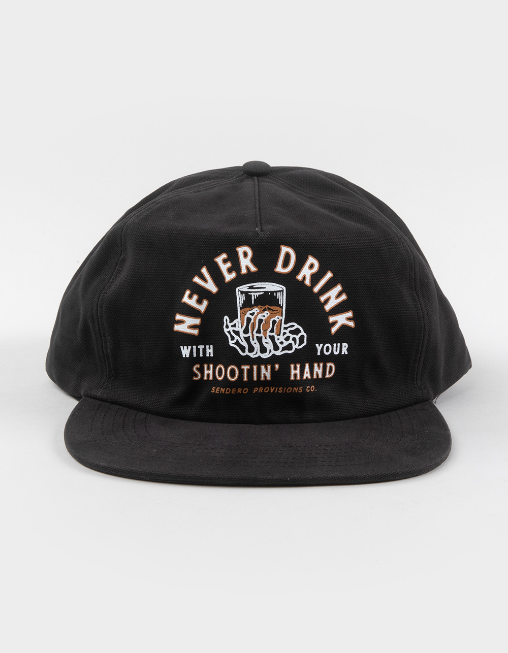 SENDERO PROVISIONS CO. Shootin' Hand Strapback Hat  - BLACK